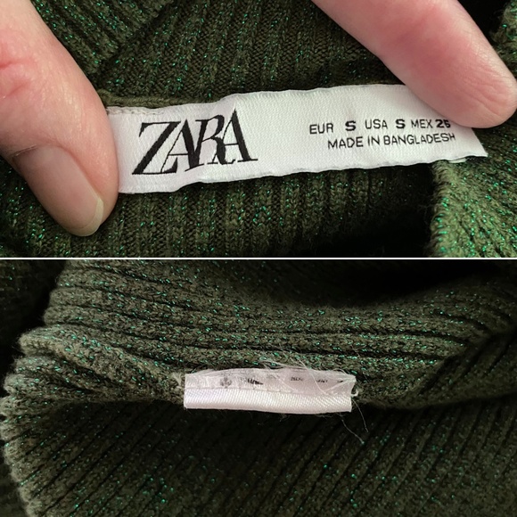 Blogger Favorite Zara Metallic Thread Knit Dress Green Small - Picture 17 of 17